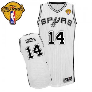 Maillot NBA Blanc Danny Green #14 San Antonio Spurs Home Finals Patch Authentic Homme Adidas