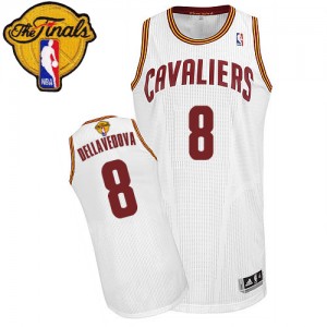 Maillot NBA Blanc Matthew Dellavedova #8 Cleveland Cavaliers Home 2015 The Finals Patch Authentic Homme Adidas