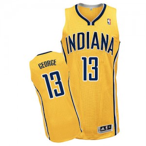 Indiana Pacers Paul George #13 Alternate Authentic Maillot d'équipe de NBA - Or pour Homme
