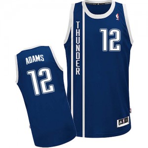 Oklahoma City Thunder #12 Adidas Alternate Bleu marin Authentic Maillot d'équipe de NBA vente en ligne - Steven Adams pour Homme