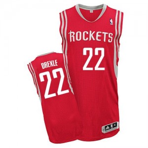 Houston Rockets Clyde Drexler #22 Road Authentic Maillot d'équipe de NBA - Rouge pour Homme