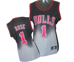 Maillot Adidas Gris noir Fadeaway Fashion Swingman Chicago Bulls - Derrick Rose #1 - Femme