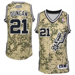 Maillot NBA Authentic Tim Duncan #21 San Antonio Spurs Camo - Homme