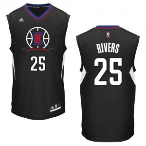 Los Angeles Clippers #25 Adidas Alternate Noir Authentic Maillot d'équipe de NBA la meilleure qualité - Austin Rivers pour Homme
