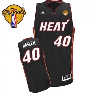 Maillot Adidas Noir Road Finals Patch Swingman Miami Heat - Udonis Haslem #40 - Homme