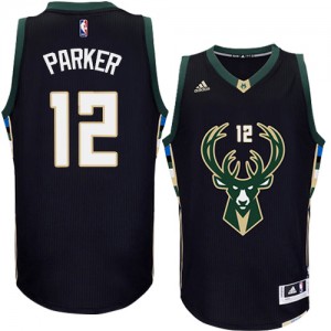 Milwaukee Bucks Jabari Parker #12 Alternate Authentic Maillot d'équipe de NBA - Noir pour Homme