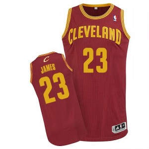 Maillot Authentic Cleveland Cavaliers NBA Road Vin Rouge - #23 LeBron James - Homme