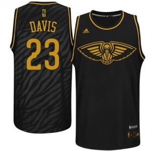 Maillot Adidas Noir Precious Metals Fashion Authentic New Orleans Pelicans - Anthony Davis #23 - Homme