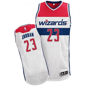 Maillot NBA Washington Wizards #23 Michael Jordan Blanc Adidas Authentic Home - Homme