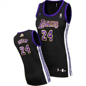 Los Angeles Lakers #24 Adidas Noir / Violet Swingman Maillot d'équipe de NBA Braderie - Kobe Bryant pour Femme