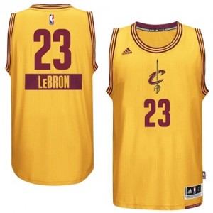 Maillot Adidas Or 2014-15 Christmas Day Authentic Cleveland Cavaliers - LeBron James #23 - Homme