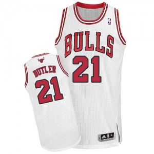 Chicago Bulls #21 Adidas Home Blanc Authentic Maillot d'équipe de NBA Remise - Jimmy Butler pour Enfants