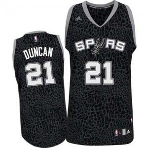 Maillot Adidas Noir Crazy Light Authentic San Antonio Spurs - Tim Duncan #21 - Homme