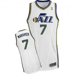 Maillot NBA Blanc Pete Maravich #7 Utah Jazz Home Authentic Homme Adidas