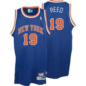 Maillot NBA Bleu royal Willis Reed #19 New York Knicks Throwback Authentic Homme Adidas