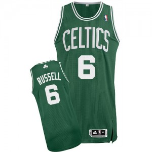 Maillot NBA Authentic Bill Russell #6 Boston Celtics Road Vert (No Blanc) - Homme