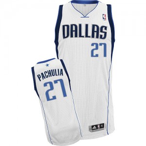 Dallas Mavericks #27 Adidas Home Blanc Authentic Maillot d'équipe de NBA la vente - Zaza Pachulia pour Homme