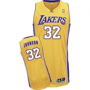 Maillot Authentic Los Angeles Lakers NBA Home Or - #32 Magic Johnson - Homme
