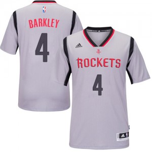 Maillot NBA Gris Charles Barkley #4 Houston Rockets Alternate Authentic Homme Adidas