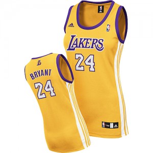 Maillot NBA Los Angeles Lakers #24 Kobe Bryant Or Adidas Swingman Home - Femme