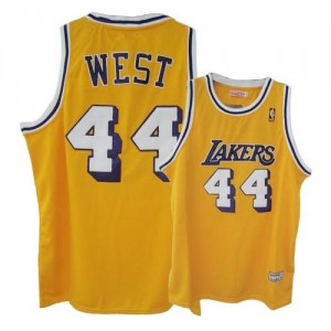 Los Angeles Lakers #44 Mitchell and Ness Throwback Or Swingman Maillot d'équipe de NBA Remise - Jerry West pour Homme