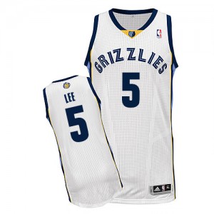 Maillot NBA Blanc Courtney Lee #5 Memphis Grizzlies Home Authentic Homme Adidas