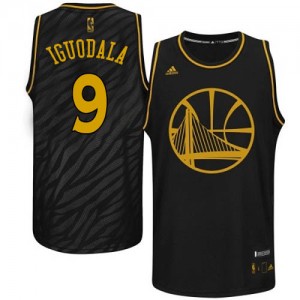 Golden State Warriors Andre Iguodala #9 Precious Metals Fashion Authentic Maillot d'équipe de NBA - Noir pour Homme