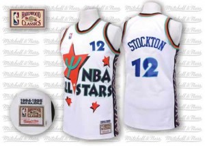 Utah Jazz #12 Adidas Throwback 1995 All Star Blanc Swingman Maillot d'équipe de NBA Expédition rapide - John Stockton pour Homme