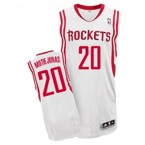 Maillot NBA Houston Rockets #20 Donatas Motiejunas Blanc Adidas Authentic Home - Homme