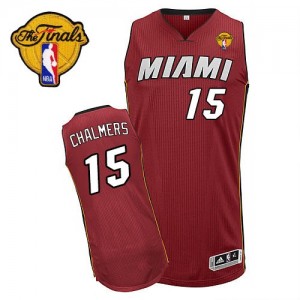 Maillot NBA Rouge Mario Chalmer #15 Miami Heat Alternate Finals Patch Authentic Enfants Adidas