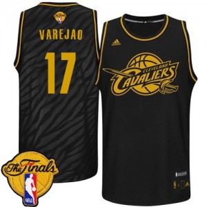 Maillot NBA Noir Anderson Varejao #17 Cleveland Cavaliers Precious Metals Fashion 2015 The Finals Patch Authentic Homme Adidas