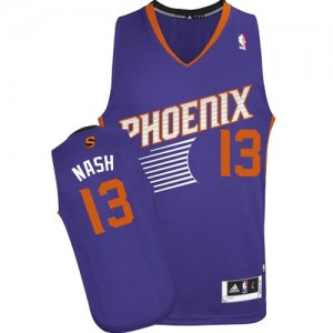Maillot NBA Phoenix Suns #13 Steve Nash Violet Adidas Authentic Road - Homme