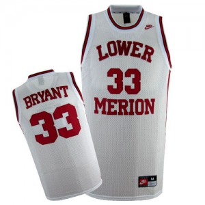 Los Angeles Lakers Nike Kobe Bryant #33 Lower Merion High School Authentic Maillot d'équipe de NBA - Blanc pour Homme