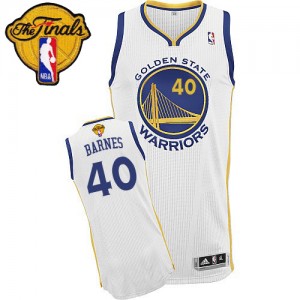 Maillot NBA Authentic Harrison Barnes #40 Golden State Warriors Home 2015 The Finals Patch Blanc - Homme