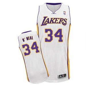 Maillot NBA Authentic Shaquille O'Neal #34 Los Angeles Lakers Alternate Blanc - Homme
