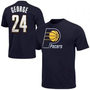 Indiana Pacers Paul George #24 Game Time Tee-Shirt d'équipe de NBA - Marine pour Homme