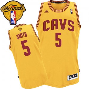 Cleveland Cavaliers #5 Adidas Alternate 2015 The Finals Patch Or Authentic Maillot d'équipe de NBA en ligne - J.R. Smith pour Homme