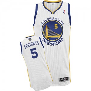 Maillot NBA Blanc Marreese Speights #5 Golden State Warriors Home Authentic Homme Adidas