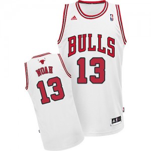 Maillot NBA Chicago Bulls #13 Joakim Noah Blanc Adidas Swingman Home - Homme
