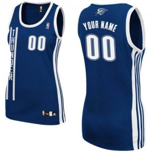 Maillot NBA Bleu marin Authentic Personnalisé Oklahoma City Thunder Alternate Femme Adidas