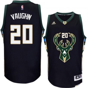 Maillot NBA Milwaukee Bucks #20 Rashad Vaughn Noir Adidas Authentic Alternate - Homme