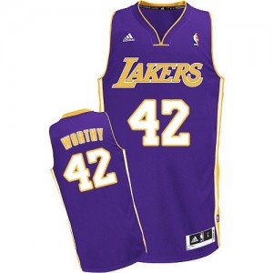 Maillot Swingman Los Angeles Lakers NBA Road Violet - #42 James Worthy - Homme