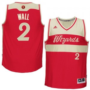 Maillot NBA Washington Wizards #2 John Wall Rouge Adidas Swingman 2015-16 Christmas Day - Homme
