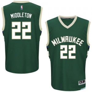 Milwaukee Bucks Khris Middleton #22 Road Authentic Maillot d'équipe de NBA - Vert pour Homme
