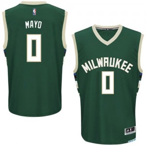 Maillot Adidas Vert Road Authentic Milwaukee Bucks - O.J. Mayo #0 - Homme