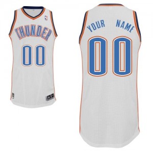 Oklahoma City Thunder Personnalisé Adidas Home Blanc Maillot d'équipe de NBA en vente en ligne - Authentic pour Enfants
