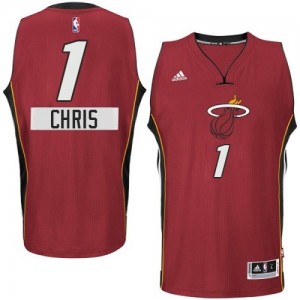 Miami Heat #1 Adidas 2014-15 Christmas Day Rouge Authentic Maillot d'équipe de NBA achats en ligne - Chris Bosh pour Homme