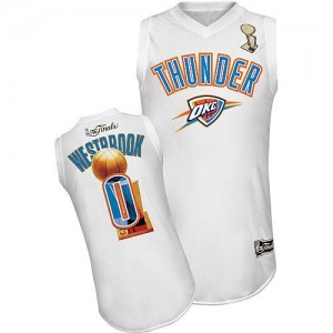 Oklahoma City Thunder Russell Westbrook #0 2012 Finals Swingman Maillot d'équipe de NBA - Blanc pour Homme