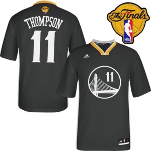 Golden State Warriors Klay Thompson #11 Alternate 2015 The Finals Patch Authentic Maillot d'équipe de NBA - Noir pour Homme