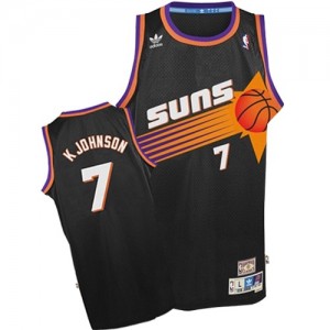 Maillot NBA Phoenix Suns #7 Kevin Johnson Noir Adidas Swingman Throwback - Homme